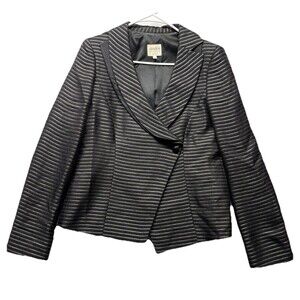 Armani Collezioni Single Button Blazer Women Size 12 Virgin Wool Blend Office